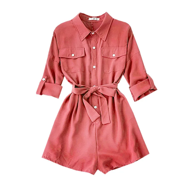 PERHAPS U Green Coral Red Long Sleeve Playsuits Shirt Rompers Summer Beach Sash Turn Down Collar J0054
PERHAPS U Green Coral Red Long Sleeve Playsuits Shirt Rompers Summer Beach Sash Turn Down Collar J0054