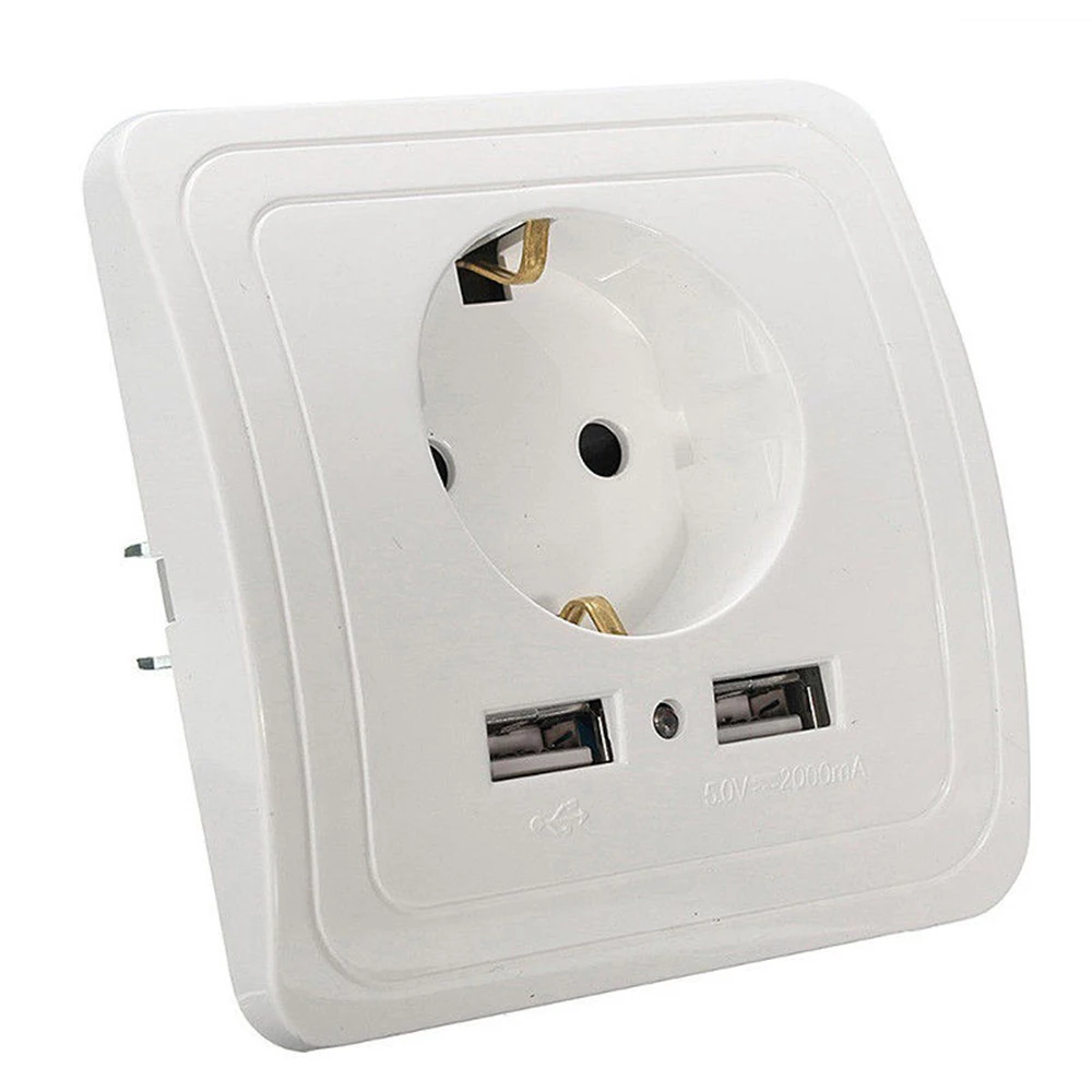 2-Ports USB Safety Wall AC Power Socket Charger Station Outlet Jack EU Plug for Household
2-Ports USB Safety Wall AC Power Socket Charger Station Outlet Jack EU Plug for Household