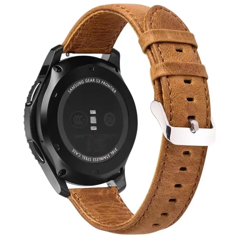 Новинка 2018 кожаный ремешок для часов Crazy Horse 22 мм Samsung Gear S3 Pebble Time|Ремешки часов| |