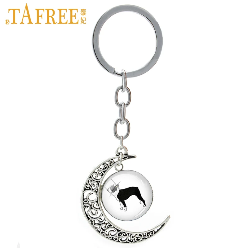 TAFREE Cute pet dog lover moon pendant keychain Boston Terrier dog vintage animal profile key chains lovely gifts jewelry T309
TAFREE Cute pet dog lover moon pendant keychain Boston Terrier dog vintage animal profile key chains lovely gifts jewelry T309