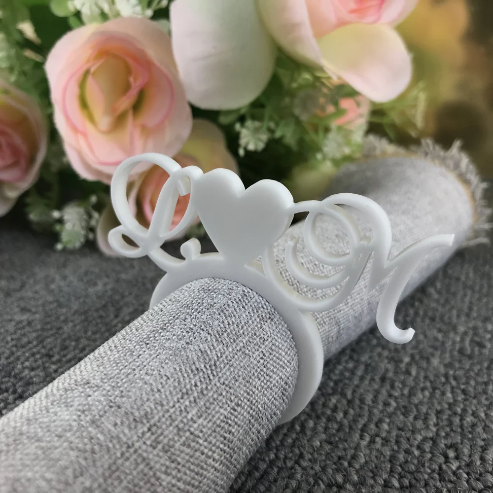 Personalized table heart with color white Napkin Ring ,Custom Wedding napkin rings Acrylic Cut Napkin Ring with Heart Initials
Personalized table heart with color white Napkin Ring ,Custom Wedding napkin rings Acrylic Cut Napkin Ring with Heart Initials