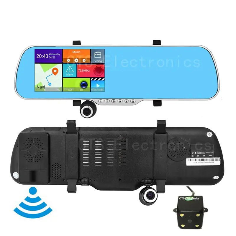 Новый 5 дюймов GPS Навигации Android Зеркало DVR Радар Детектор Allwinner A33 Quad Core CPU