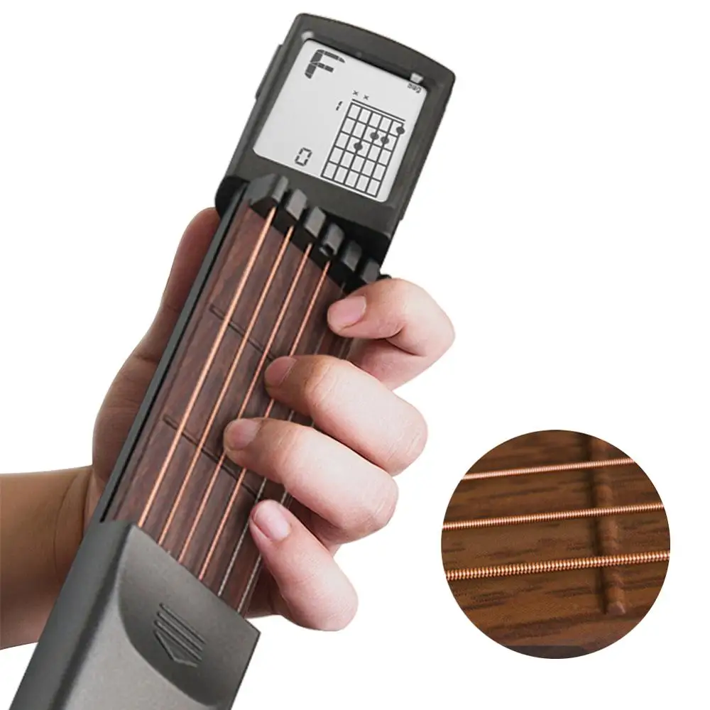 Guitar 6 Strings Trainer Portable Pocket with Chord Chart Screen Finger Exerciser Rotatable Beginner Guitar Practice Tool
Guitar 6 Strings Trainer Portable Pocket with Chord Chart Screen Finger Exerciser Rotatable Beginner Guitar Practice Tool