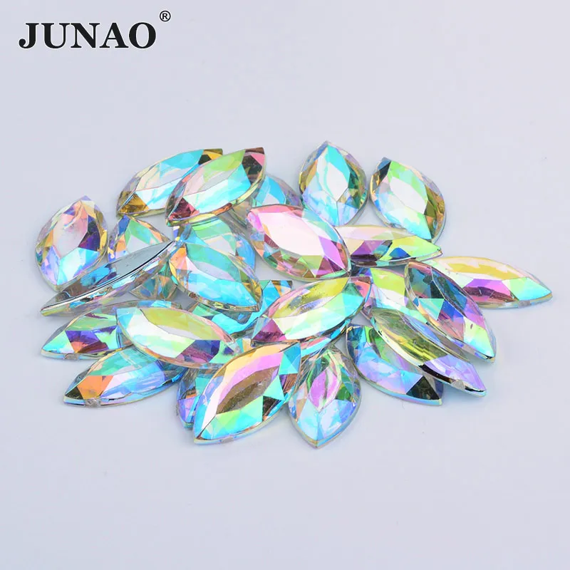 JUNAO 12*25mm Flatback Crystal AB Rhinestone Non Hotfix Clear Strass Crystal Horse Eye Shape Acrylic Stones for Clothes Crafts
JUNAO 12*25mm Flatback Crystal AB Rhinestone Non Hotfix Clear Strass Crystal Horse Eye Shape Acrylic Stones for Clothes Crafts
