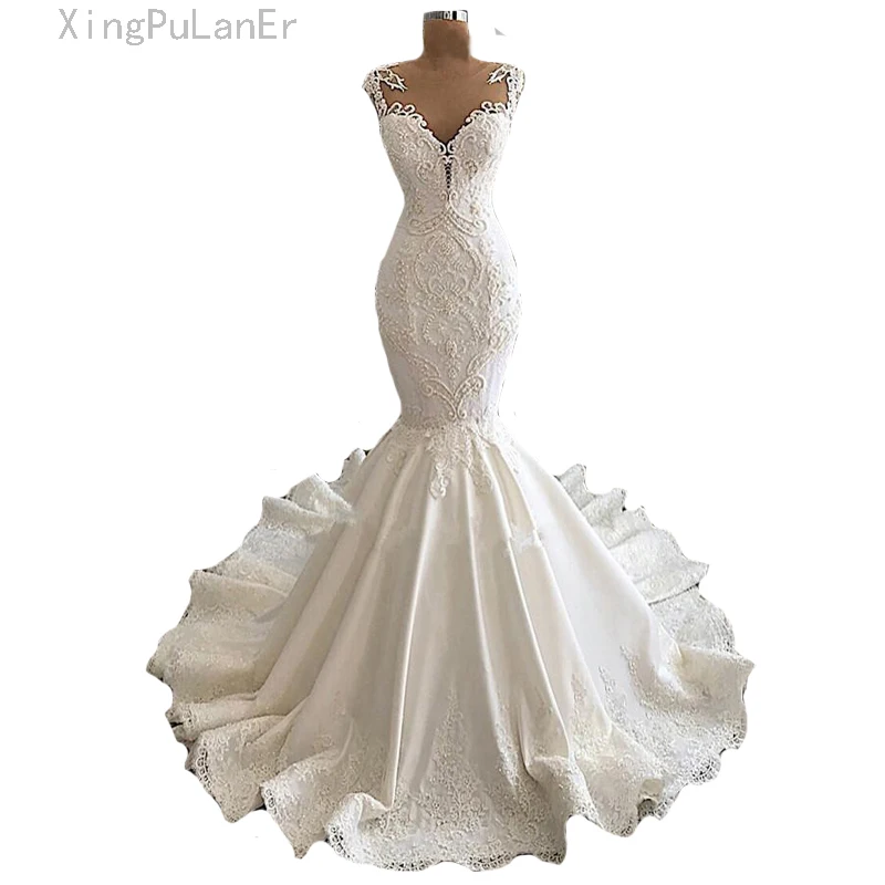 Mermaid Wedding Dress See Through Back Sweep Train Wedding Bridal Gowns Luxury Vestido de noiva Bead Lace Bride Dress
Mermaid Wedding Dress See Through Back Sweep Train Wedding Bridal Gowns Luxury Vestido de noiva Bead Lace Bride Dress