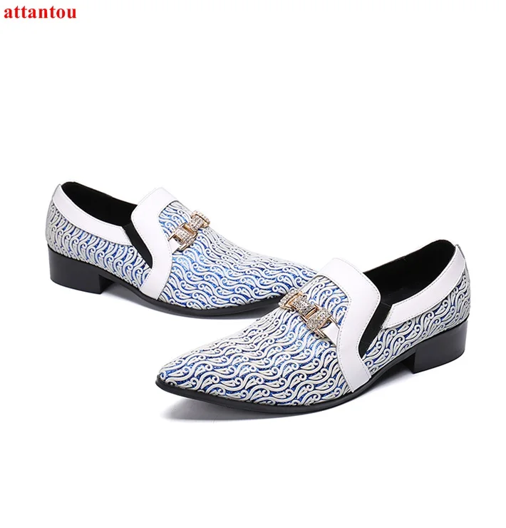Blue totem Men's Leather Shoes Luxury Single Shoes Male Casual Shoes Pointed Toe Crystal Decor Office Meeting Feast Formal Shoes
Blue totem Men's Leather Shoes Luxury Single Shoes Male Casual Shoes Pointed Toe Crystal Decor Office Meeting Feast Formal Shoes