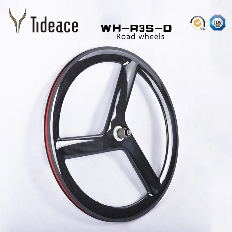 Tideace 3 spoke fixed gear carbon wheel 700c tri spoke wheelset for road track cyclocross bicycle
Tideace 3 spoke fixed gear carbon wheel 700c tri spoke wheelset for road track cyclocross bicycle