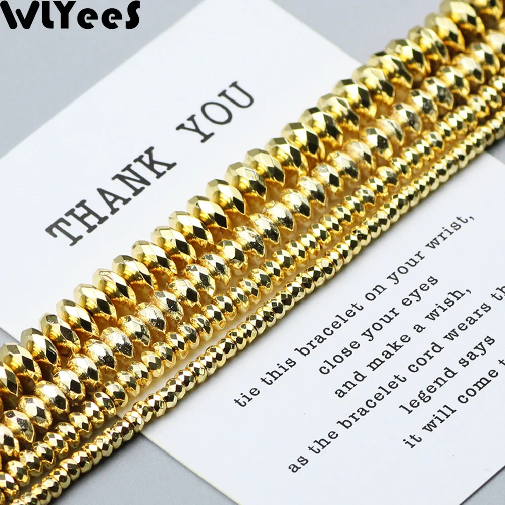 WLYeeS 18 Gold plated Hematite beads 3 4 6 8 10mm Flat round Spacer loose beads natural stone for Jewelry Bracelet Making DIY
WLYeeS 18 Gold plated Hematite beads 3 4 6 8 10mm Flat round Spacer loose beads natural stone for Jewelry Bracelet Making DIY