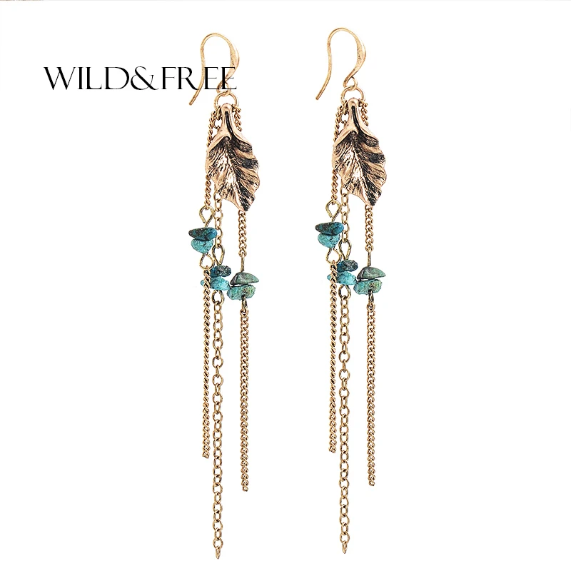 WILD & FREE Vintage Boho Chic Jewelry Retro Gold Color Leaf Drop Earrings With Natural Stone For Women Bijoux
WILD & FREE Vintage Boho Chic Jewelry Retro Gold Color Leaf Drop Earrings With Natural Stone For Women Bijoux