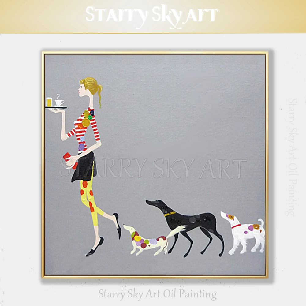 Cheap Price Artist Hand-painted High Quality Lady with Dogs Oil Painting on Canvas Best Wall Art Oil Painting for Kitchen Decor
Cheap Price Artist Hand-painted High Quality Lady with Dogs Oil Painting on Canvas Best Wall Art Oil Painting for Kitchen Decor