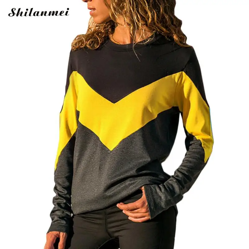 Causal T-Shirts 2018 Autumn Women Round Neck Long Sleeve Contrast Color Patchwork T Shirts Tops Fashion Ladies Bluas Tee Shirt
Causal T-Shirts 2018 Autumn Women Round Neck Long Sleeve Contrast Color Patchwork T Shirts Tops Fashion Ladies Bluas Tee Shirt