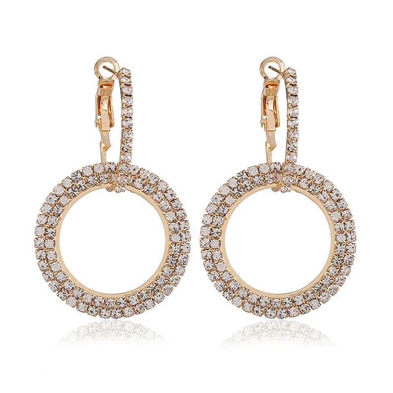 Korea Circle Earrings For Women Chic Alloy Crystal Hoop Earrings Simple Gold Color Geometric Earrings Wedding Jewelry Bijoux
Korea Circle Earrings For Women Chic Alloy Crystal Hoop Earrings Simple Gold Color Geometric Earrings Wedding Jewelry Bijoux