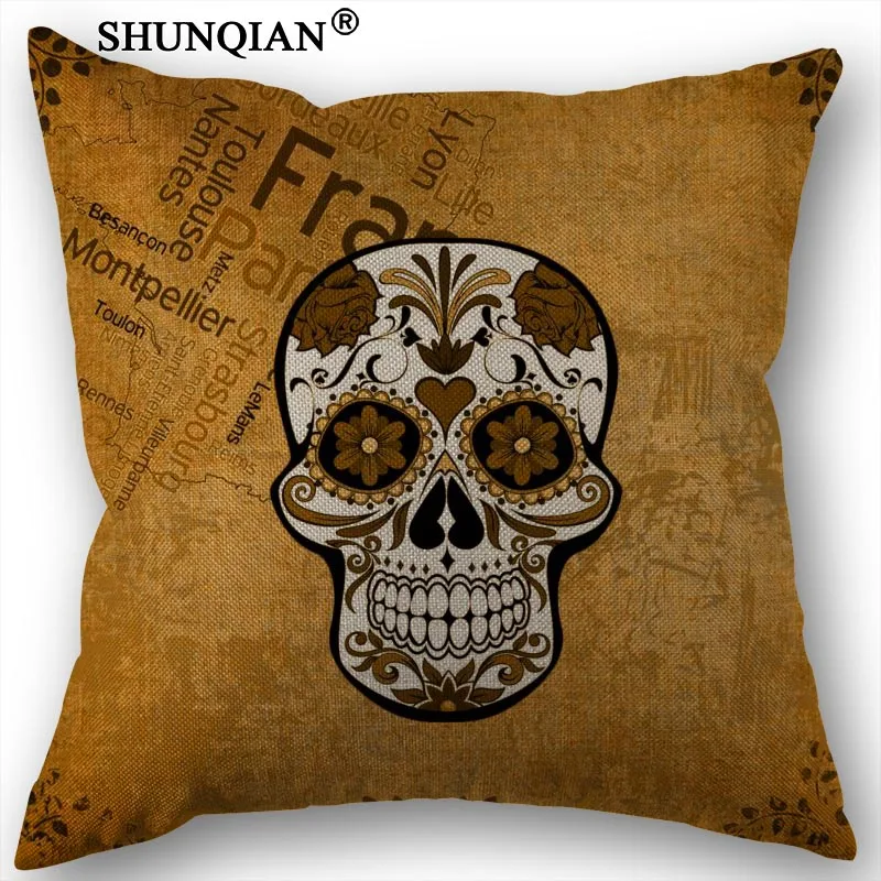 Linen Cotton skull Pillow Cover Custom Print Home Decorative Throw Pillows Cases 45x45cm one side C4153
Linen Cotton skull Pillow Cover Custom Print Home Decorative Throw Pillows Cases 45x45cm one side C4153