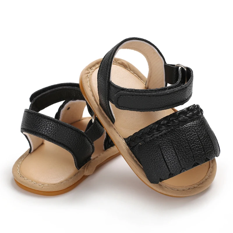 Детские сандалии с кисточками мягкие кожаные для новорожденных мальчиков и