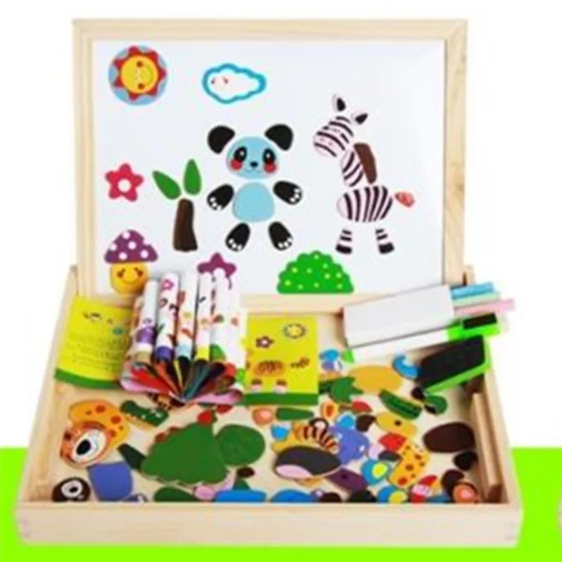 

Baby toys magnetic puzzles puzzle wooden box insects insects forest animals happy farm city traffic fight fight magnetic patch