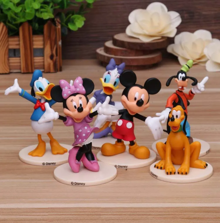 

Disney Toys 6pcs/Set 7-9cm Mickey Minnie Mouse Donald Duck Pluto Goofy Pvc Action Figure Model Doll Toys Baby Toy Christmas Gift