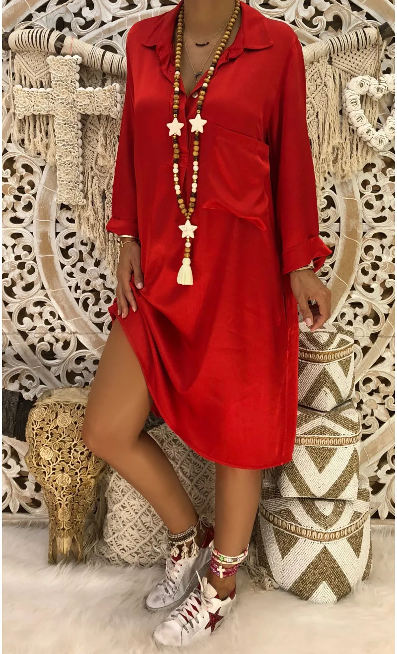 S-XL women turn-down collar long sleeve midi dress pure color pocket dress autumn spring casual leisure dress
S-XL women turn-down collar long sleeve midi dress pure color pocket dress autumn spring casual leisure dress