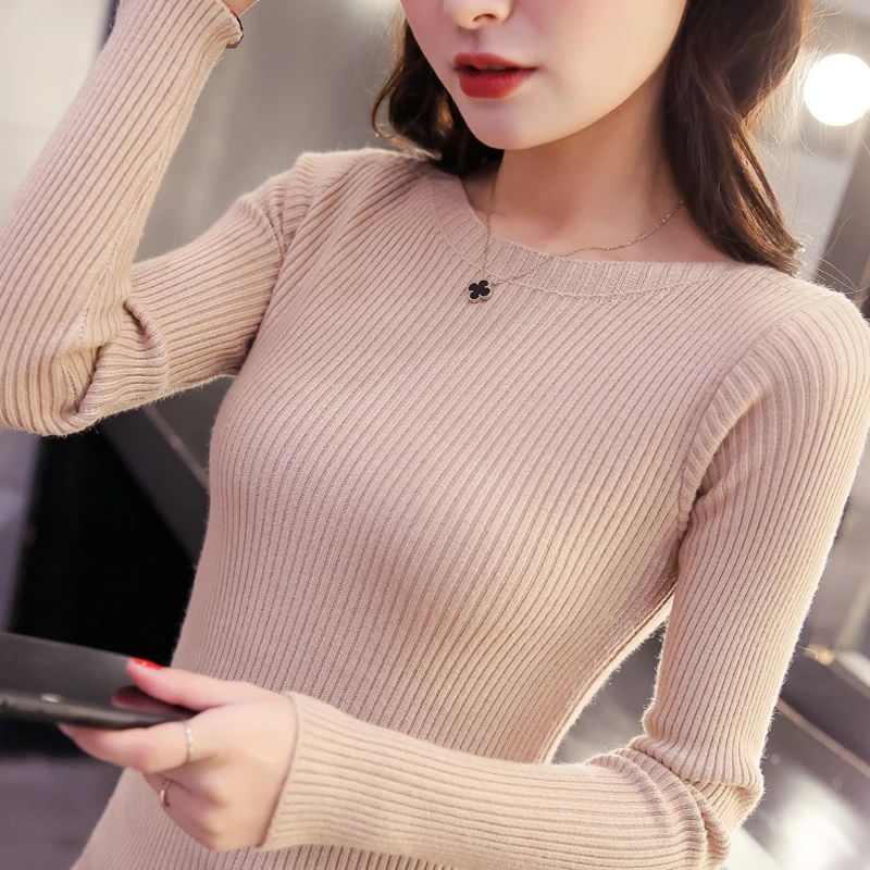 2021 Real of Female Take Tight Long-sleeved Sweater Inside A Word of Collar Garment In The Spring And Autumn Short Pullovers
2021 Real of Female Take Tight Long-sleeved Sweater Inside A Word of Collar Garment In The Spring And Autumn Short Pullovers