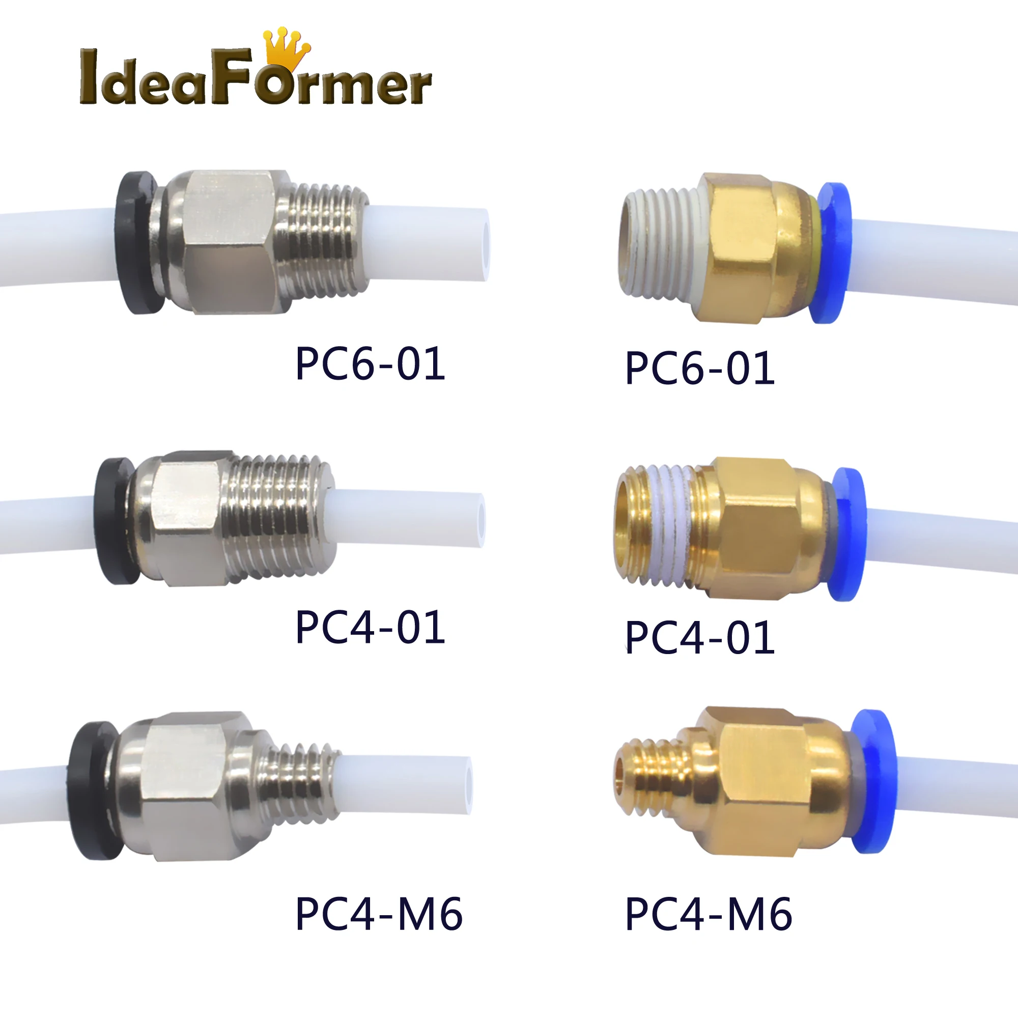 5Pcs/Lot 3D Printer Blue/Black Pneumatic Connector Thread M6/M10 Quick Jointer for 1.75/3.0mm filament Feeder Pipe Push Parts.
5Pcs/Lot 3D Printer Blue/Black Pneumatic Connector Thread M6/M10 Quick Jointer for 1.75/3.0mm filament Feeder Pipe Push Parts.
