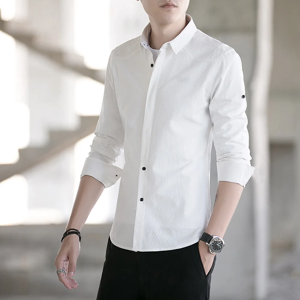 2019 Solid Cotton Shirts Long Men Spring Autumn Linen Shirts Full Sleeve Slim Cotton Fashion Business Dress Shirt Men Clothes
2019 Solid Cotton Shirts Long Men Spring Autumn Linen Shirts Full Sleeve Slim Cotton Fashion Business Dress Shirt Men Clothes