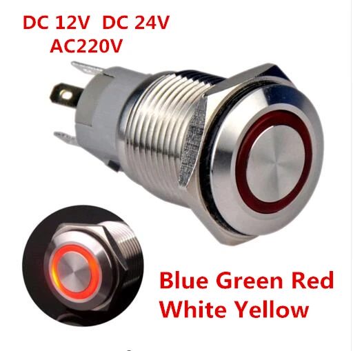 DC 12V DC 24V ac220 V красный зеленый желтый светодисветодиодный 16mm нержавеющая сталь мгновенный кнопочный переключатель SPDT
DC 12V DC 24V ac220 V красный зеленый желтый светодисветодиодный 16mm нержавеющая сталь мгновенный кнопочный переключатель SPDT