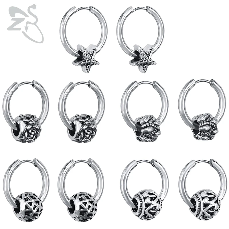 ZS Hip Hop Stainless Steel Hoop Earrings Punk Starfish Shape Ear Piercing Jewelry for Men Women Rock Biker Earing Accessories
ZS Hip Hop Stainless Steel Hoop Earrings Punk Starfish Shape Ear Piercing Jewelry for Men Women Rock Biker Earing Accessories