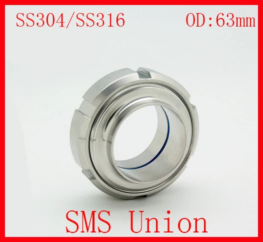 63MM SS304/SS316 Sanitary SMS Standard Set(1 X Nut,1 Liner,1 Male,1 Gasket) for Ends Pipe Tubing Connection
63MM SS304/SS316 Sanitary SMS Standard Set(1 X Nut,1 Liner,1 Male,1 Gasket) for Ends Pipe Tubing Connection
