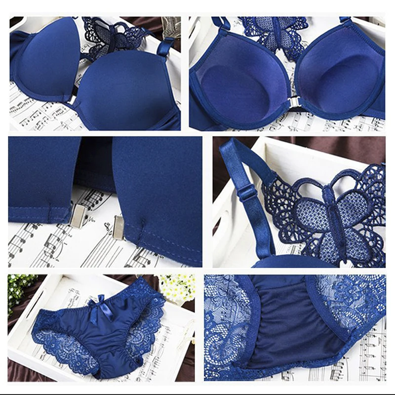 Front Closed Push Up Brassiere Panties Sexy Underwire Bra Set For Women Underwear Solid Color Female Butterfly Back Lingerie set
Front Closed Push Up Brassiere Panties Sexy Underwire Bra Set For Women Underwear Solid Color Female Butterfly Back Lingerie set
