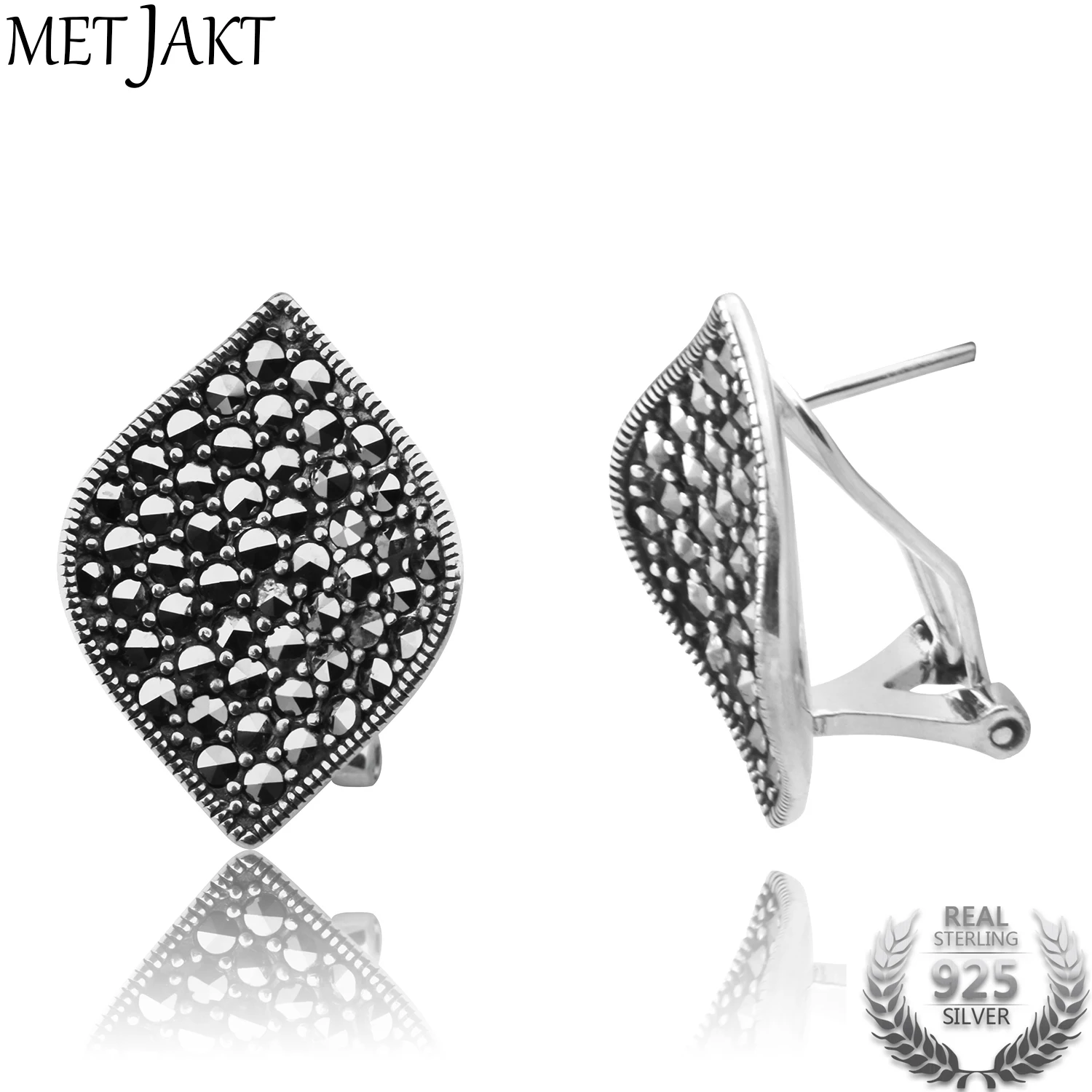 MetJakt Classic Claw Set Zircon Earrings Solid 925 Sterling Silver Vintage Earring for Women's Party Wedding Jewelry
MetJakt Classic Claw Set Zircon Earrings Solid 925 Sterling Silver Vintage Earring for Women's Party Wedding Jewelry