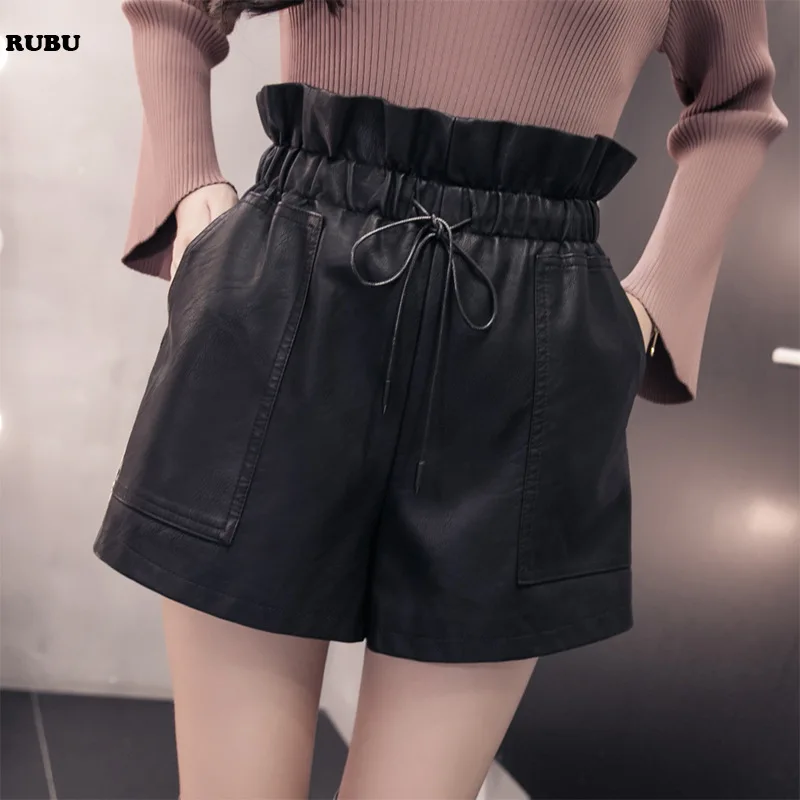 2017 new AUTUMN winter loose SHORTA word bud leather shorts female waist drawstring leather casual baggy shorts
2017 new AUTUMN winter loose SHORTA word bud leather shorts female waist drawstring leather casual baggy shorts
