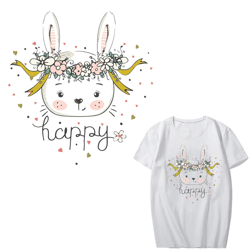 Cute Rabbit Patches for Clothing DIY Girl Shirt Dresses Appliques Heat Transfer Vinyl Stickers Stripes on Clothes Thermal Press
Cute Rabbit Patches for Clothing DIY Girl Shirt Dresses Appliques Heat Transfer Vinyl Stickers Stripes on Clothes Thermal Press