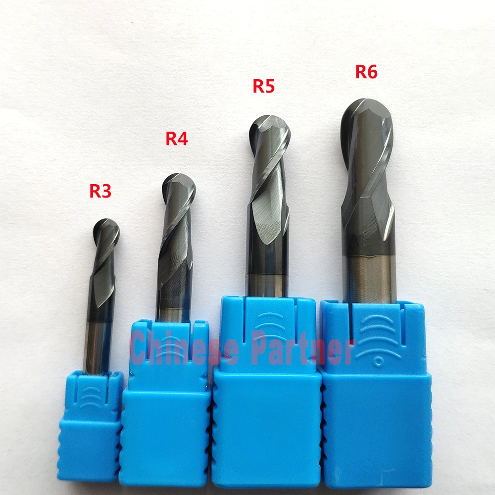 R2.5-R3 shank 5mm-6mm 2 Flutes Ball nose end mill Spiral Bit Milling cutter Tools CNC cutter Router bits
R2.5-R3 shank 5mm-6mm 2 Flutes Ball nose end mill Spiral Bit Milling cutter Tools CNC cutter Router bits