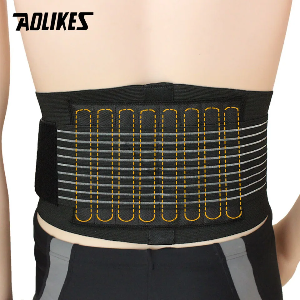 

1PCS AOLIKES Lumbar Support Waist Pain Back Injury Supporting Brace For Fitness Weightlifting Belts Sports Safety Corrector