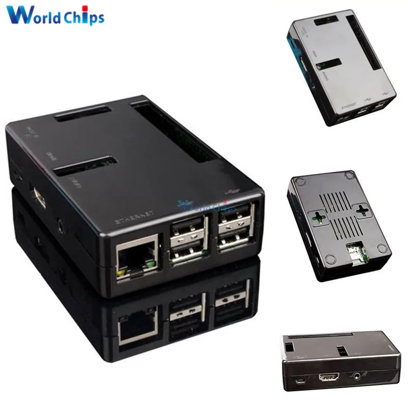 Корпус для Raspberry Pi 2 Модель B черный/прозрачный ABS V2|raspberry pi case|raspberry b casecase raspberry |