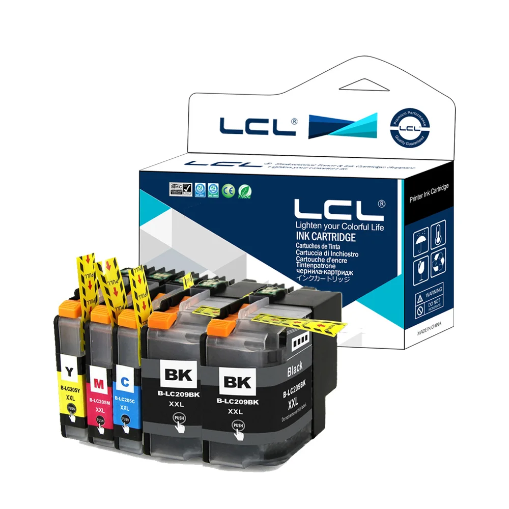 Чернильный картридж LCL LC209 LC205 LC209BK LC205C LC205M LC205Y XXL (5 шт. в упаковке), совместим с Brother J5520DW/J5620DW/J5720DW
Чернильный картридж LCL LC209 LC205 LC209BK LC205C LC205M LC205Y XXL (5 шт. в упаковке), совместим с Brother J5520DW/J5620DW/J5720DW