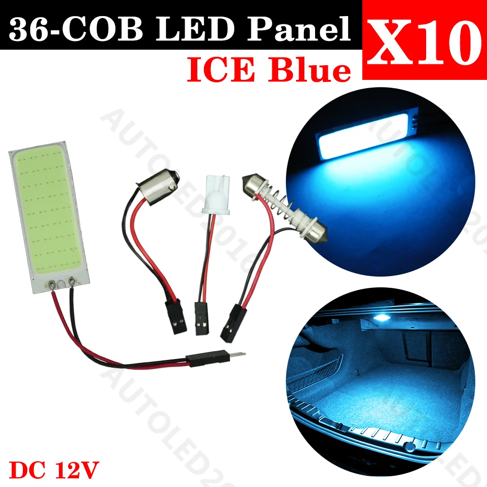 10pcs/Lot Car Vehicle LED 36 SMD COB Chip 36LED 12V DC With T10 + Festoon Socket Panel Light Interior White Ice Blue Bulb
10pcs/Lot Car Vehicle LED 36 SMD COB Chip 36LED 12V DC With T10 + Festoon Socket Panel Light Interior White Ice Blue Bulb