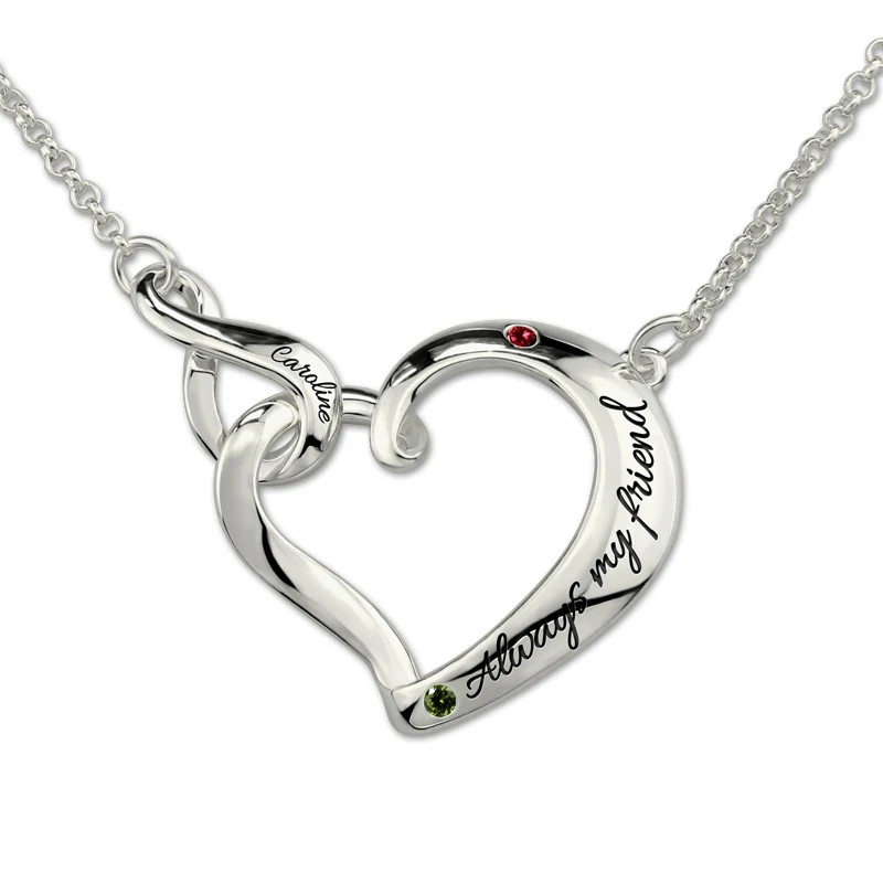 Ожерелье с подвеской в виде сердца Infinity Love, ожерелье из стерлингового серебра с камнями на день рождения для сестер, опт
Ожерелье с подвеской в виде сердца Infinity Love, ожерелье из стерлингового серебра с камнями на день рождения для сестер, опт