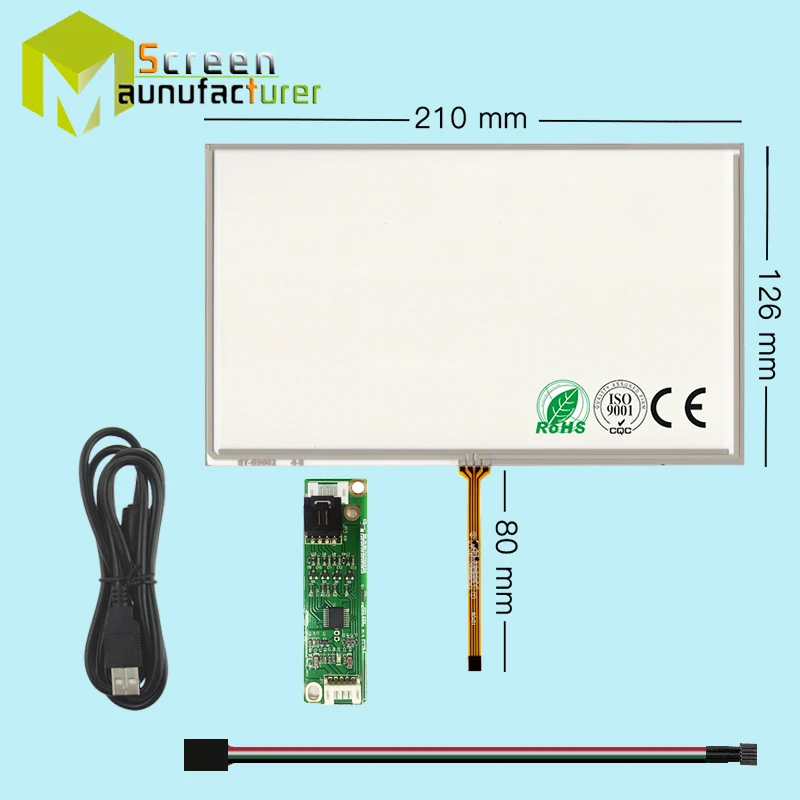 9'' Resistive touch Screen 4 Wire + USB Kit include Controller 210*126mm for AT090TN10 windows 10 8 7 xp digitizer touch panel
9'' Resistive touch Screen 4 Wire + USB Kit include Controller 210*126mm for AT090TN10 windows 10 8 7 xp digitizer touch panel