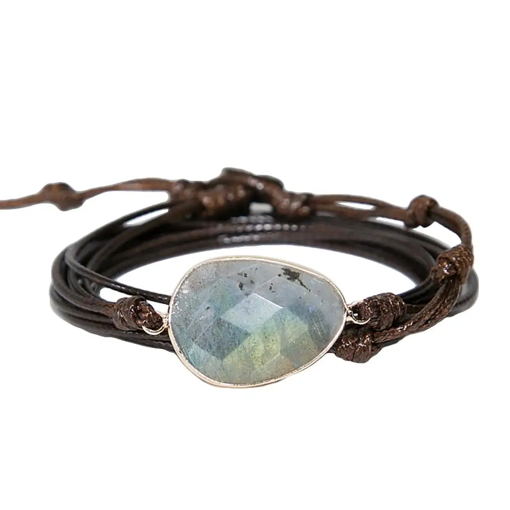 Boho Unisex Multi Layer Knot Wax Rope Labradorite Stone Charm Handmade Bracelet New Hot
Boho Unisex Multi Layer Knot Wax Rope Labradorite Stone Charm Handmade Bracelet New Hot