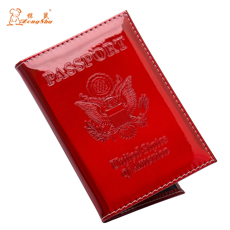 Модная красная зеркальная дорожная Обложка для паспорта США чехол унисекс
