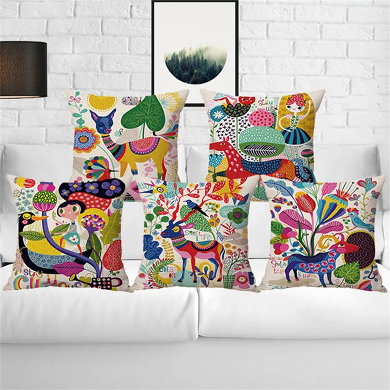 Wedding gift Colorful cartoon fairy tale Alpaca deer goat cushion cover homeoffice sofa decorative party pillow case
Wedding gift Colorful cartoon fairy tale Alpaca deer goat cushion cover homeoffice sofa decorative party pillow case