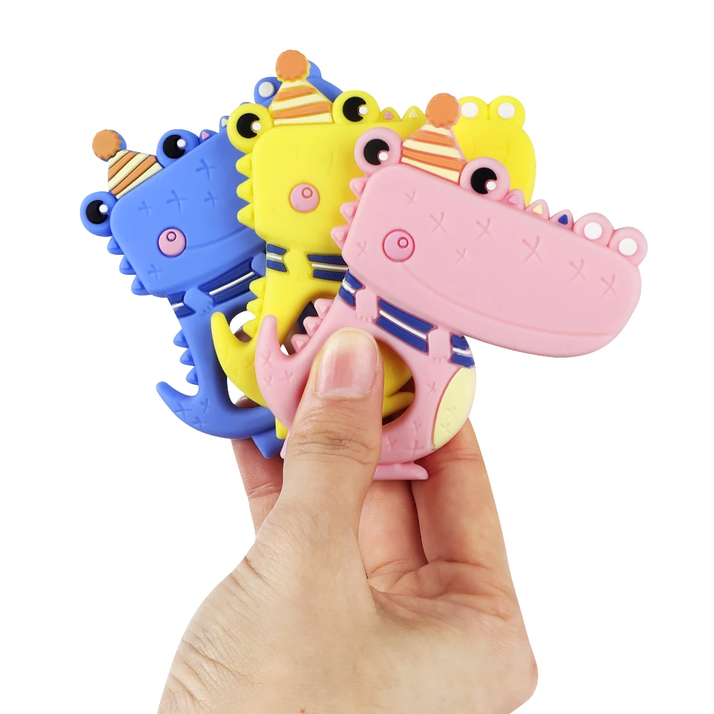 TYRY.HU 5 PC Dinosaur Food Grade Silicone Baby Teethers Pendant Necklace DIY Accessory BPA Free Chewable Toys Teether | Мать и ребенок