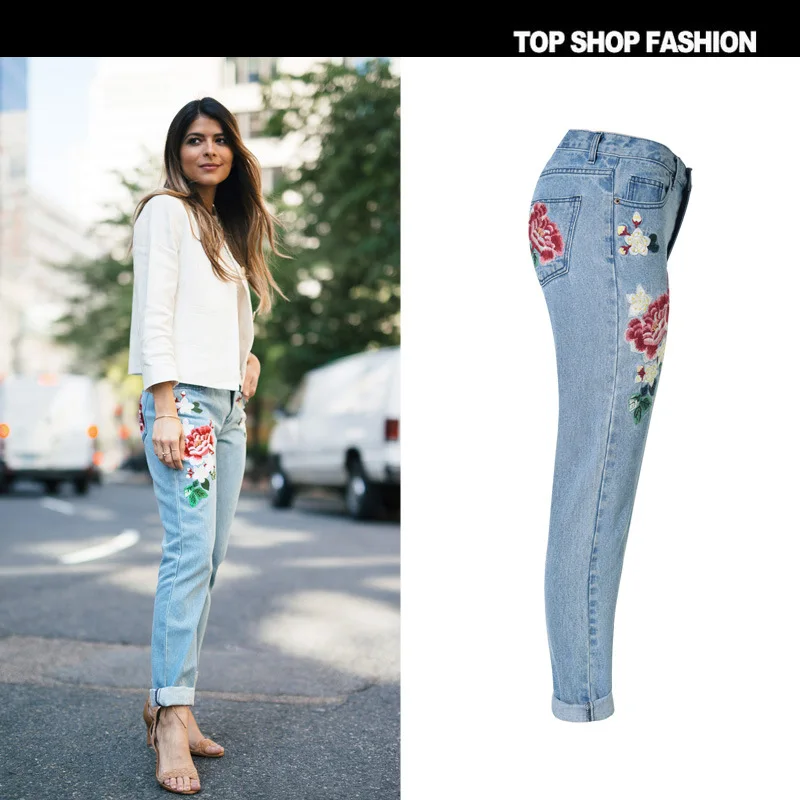 Fashion Embroidery Girls Skinny Jeans High Quality Pastoral Style Straight Trousers Pants Clothing Women large Size Fast Ship
Fashion Embroidery Girls Skinny Jeans High Quality Pastoral Style Straight Trousers Pants Clothing Women large Size Fast Ship