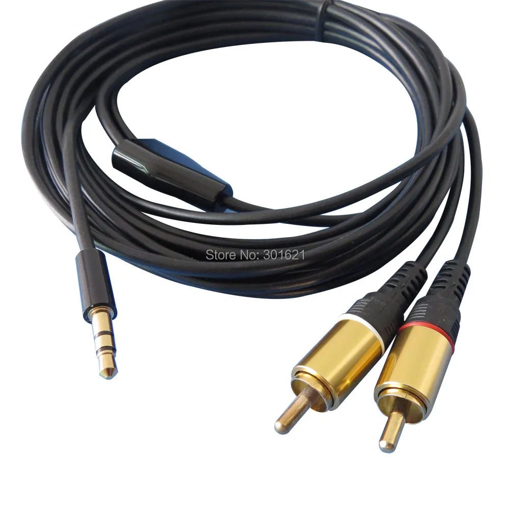 Фото 5 шт. 4 м 13ft 3 мм штекер 2 RCA аудио кабель|rca audio cable|audio cable3.5mm male |