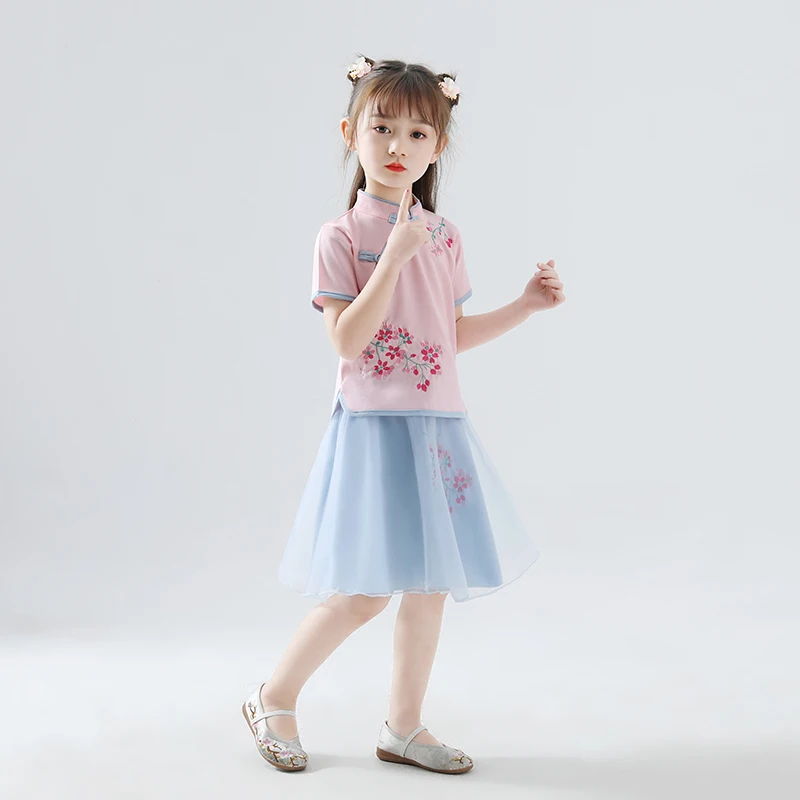 Girl Hanfu Costume Chinese Ancient And Traditional Clothes Style Dress Little Folk Dance wear DQL475 | Тематическая одежда и