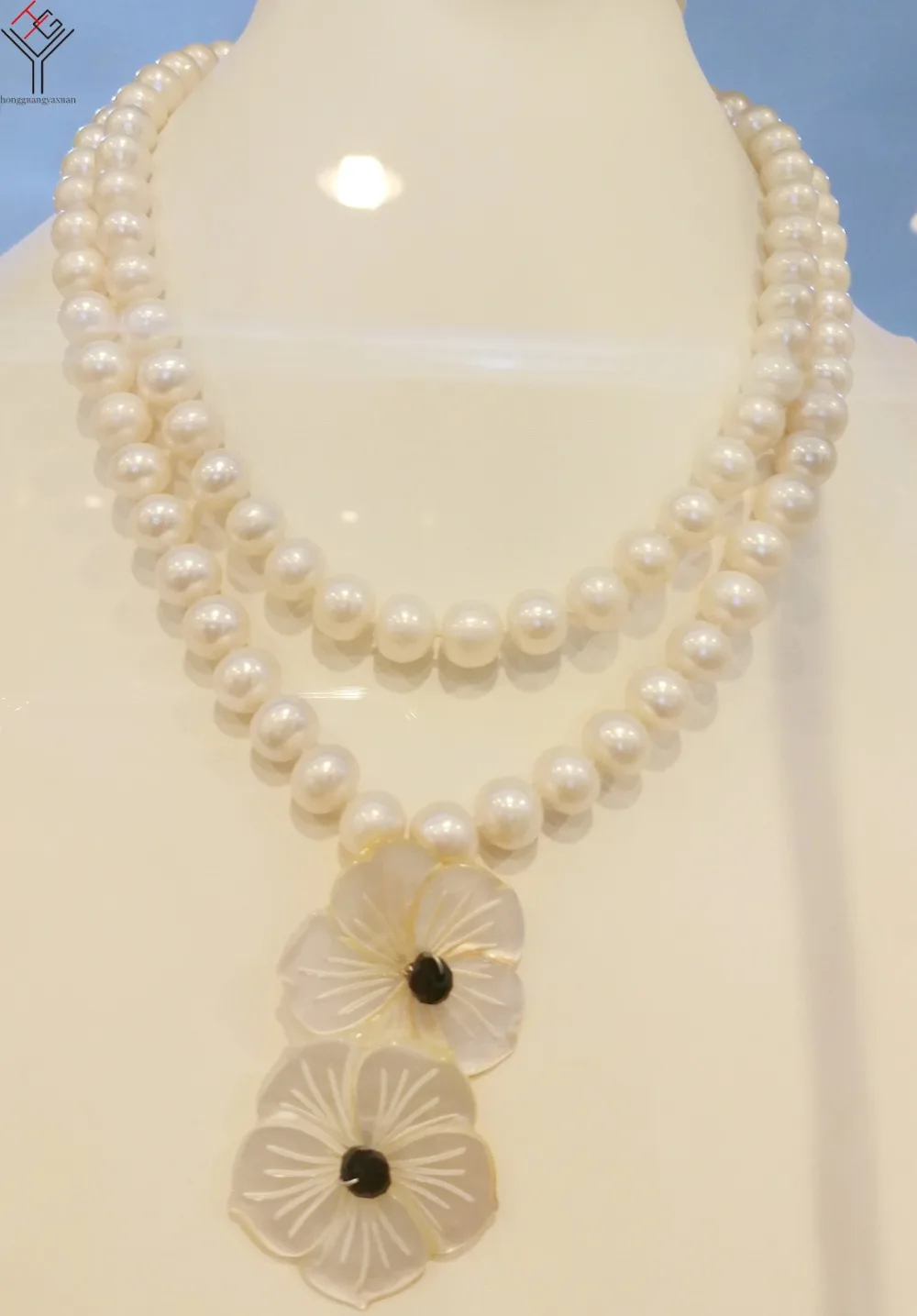 Women Jewelry 2 Rows necklace 9-10mm white pearl handmade Flower pendant cultured freshwater pearl gift
Women Jewelry 2 Rows necklace 9-10mm white pearl handmade Flower pendant cultured freshwater pearl gift