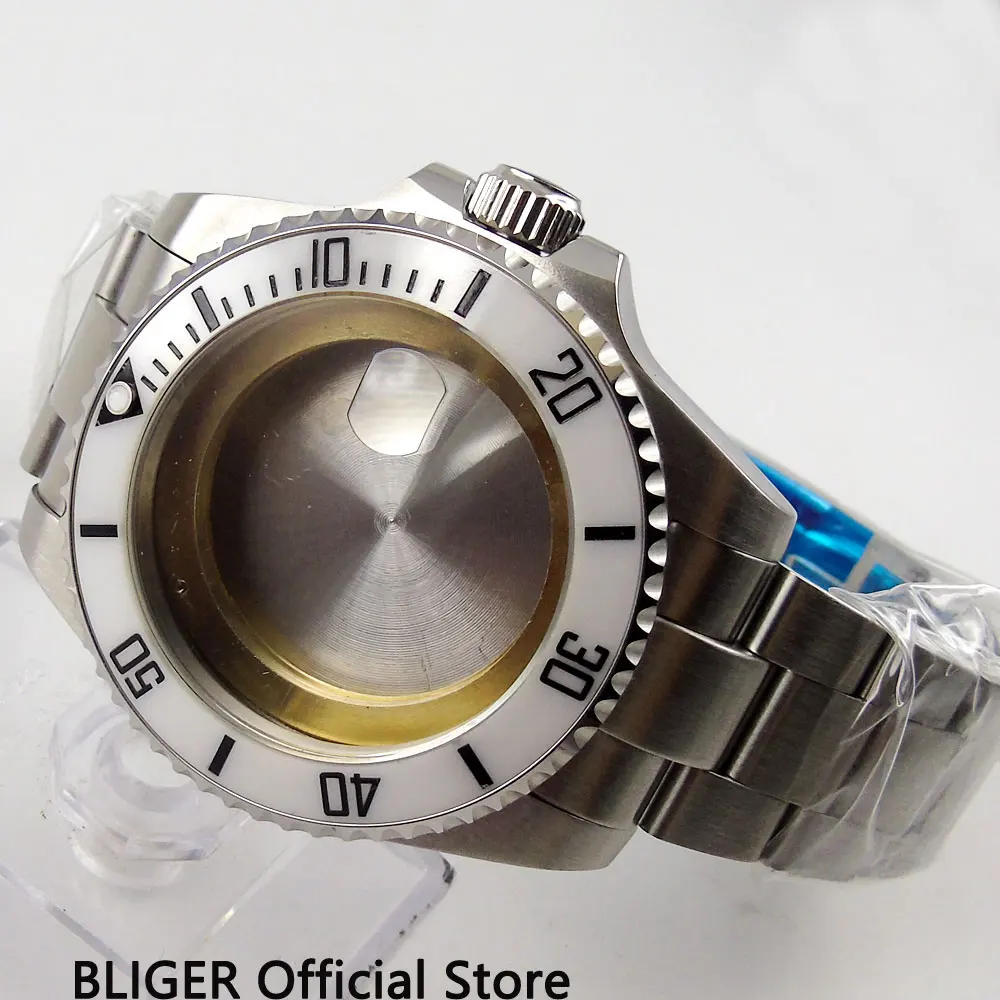 43MM BLIGER Sapphire Glass White Ceramic Bezel Luminous Dot Stainless Steel Watch Case Fit ETA 2836 Automatic Movement CA65
43MM BLIGER Sapphire Glass White Ceramic Bezel Luminous Dot Stainless Steel Watch Case Fit ETA 2836 Automatic Movement CA65