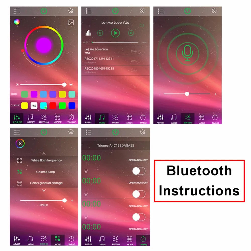 Bluetooth LED Strip 5050 RGB RGBW Diode Ribbon 5 Meters DC 12V 60 LEDs/m With Power Adapter RGB Bluetooth Controller
Bluetooth LED Strip 5050 RGB RGBW Diode Ribbon 5 Meters DC 12V 60 LEDs/m With Power Adapter RGB Bluetooth Controller
