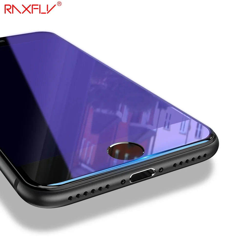 RAXFLY для iPhone 8 7 6s 6 протектор экрана закаленное стекло фиолетовый свет 0 15 мм