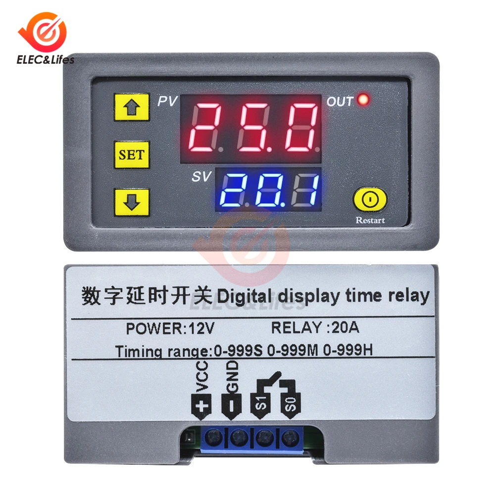 DC 12V AC 110 220V Digital Time Delay Relay Module Cycle delay Timer Red Blue Dual LED Display Timing Relay Switch for Auto Car
DC 12V AC 110 220V Digital Time Delay Relay Module Cycle delay Timer Red Blue Dual LED Display Timing Relay Switch for Auto Car